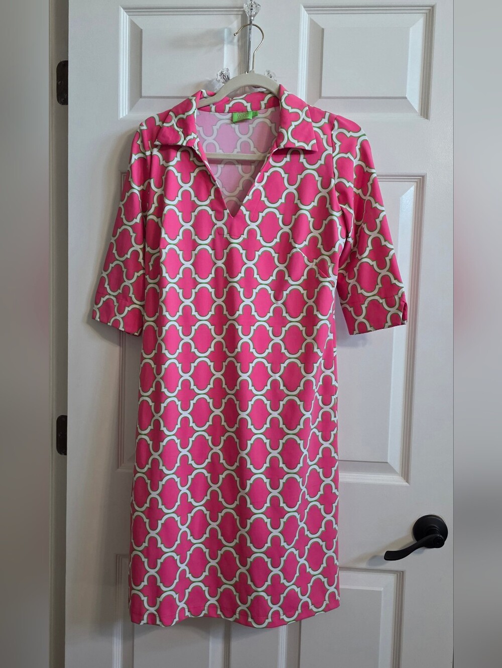 Katherine Way Tunic Dress Geometric Pink Size Small Vacation Resort SPF